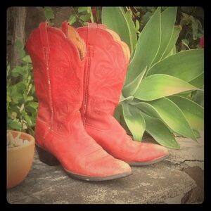 ARIAT distressed red leather cowboy boots